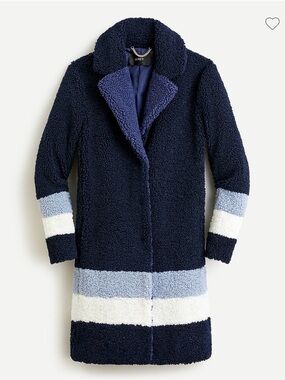 J. Crew Teddy sherpa topcoat in colorblock